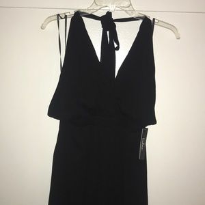 Lulu black halter formal dress